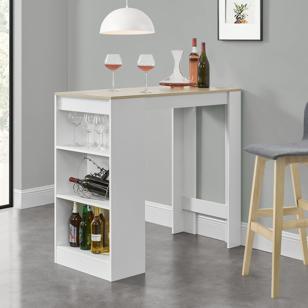 Kouvola bárasztal 3 rekesszel 110x50x103 cm különböző színekben [en.casa] - premiumXL