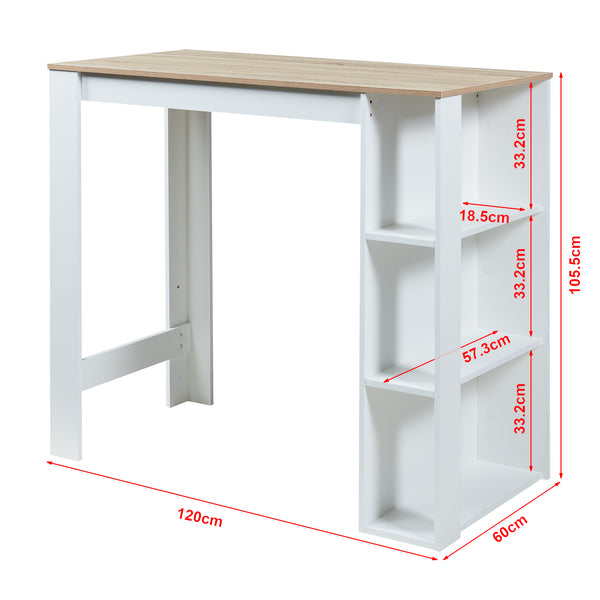Bárasztal Danderyd beépített polccal 120x60x106 cm [en.casa]