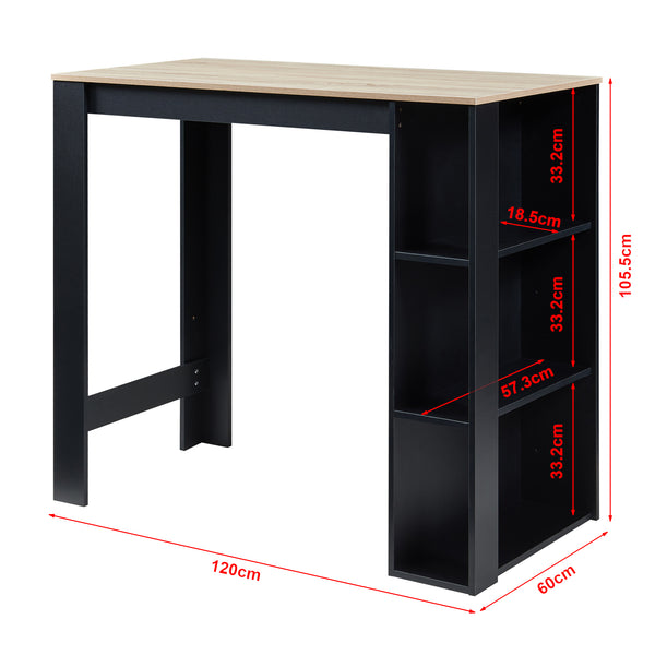 Bárasztal Danderyd beépített polccal 120x60x106 cm [en.casa]