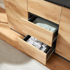 Komód Kyr fekete/rusztikus tölgyfa hatású [en.casa]