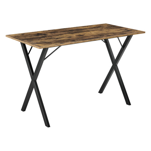 Étkezőasztal Arboga 4 személyes asztal stílusos és időtálló120 x 60 x 75 cm vas/forgácslap fekete/sötét fa-hatású [en.casa]® 