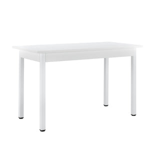  [en.casa]® Étkezőgarnitúra étkezőasztal 120cm x 60cm x 75cm székekkel étkező szett konyhai asztal 4 műanyag székkel 83x54x48 cm