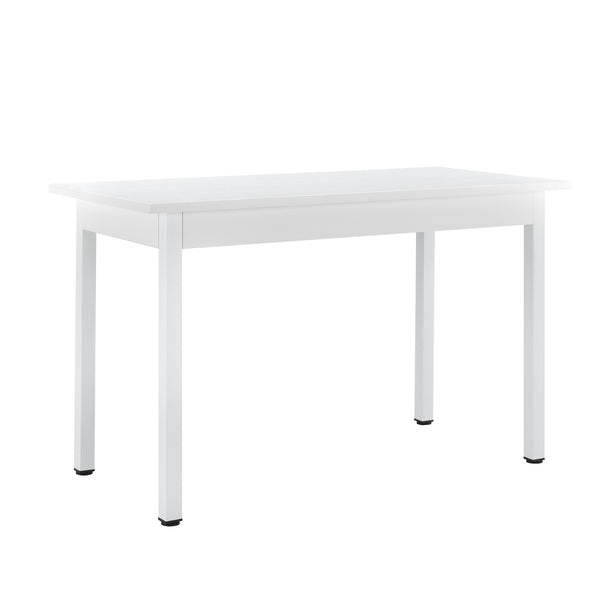  [en.casa]® Étkezőgarnitúra étkezőasztal 120cm x 60cm x 75cm székekkel étkező szett konyhai asztal 4 műanyag székkel 83x54x48 cm