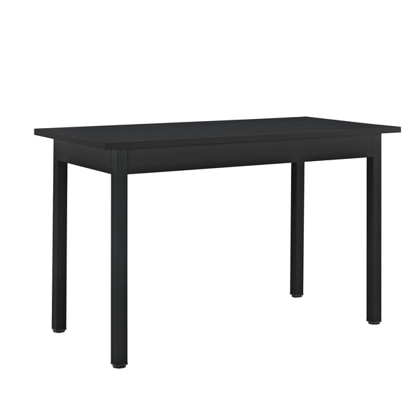  [en.casa]® Étkezőgarnitúra étkezőasztal 120cm x 60cm x 75cm székekkel étkező szett konyhai asztal 4 műanyag székkel 83x54x48 cm