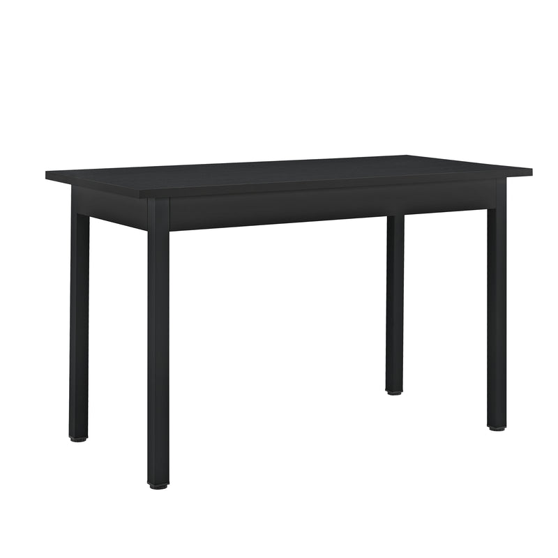 Méretrajz  [en.casa]® Étkezőgarnitúra étkezőasztal 120cm x 60cm x 75cm székekkel étkező szett konyhai asztal 4 műanyag székkel 83x54x48 cm