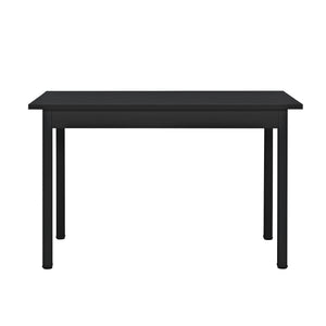 [en.casa]® Étkezőgarnitúra étkezőasztal 120cm x 60cm x 75cm székekkel étkező szett konyhai asztal 4 műanyag székkel 83x54x48 cm