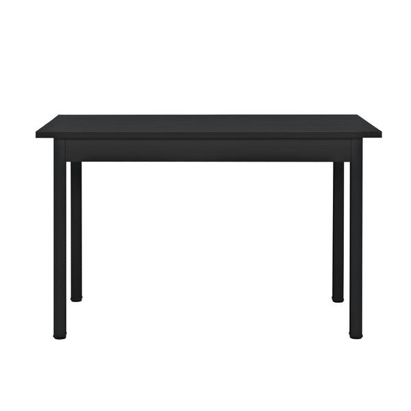  [en.casa]® Étkezőgarnitúra étkezőasztal 120cm x 60cm x 75cm székekkel étkező szett konyhai asztal 4 műanyag székkel 83x54x48 cm