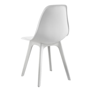  [en.casa]® Étkezőgarnitúra étkezőasztal 120cm x 60cm x 75cm székekkel étkező szett konyhai asztal 4 műanyag székkel 83x54x48 cm