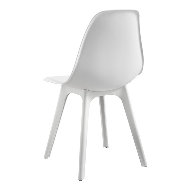  [en.casa]® Étkezőgarnitúra étkezőasztal 120cm x 60cm x 75cm székekkel étkező szett konyhai asztal 4 műanyag székkel 83x54x48 cm