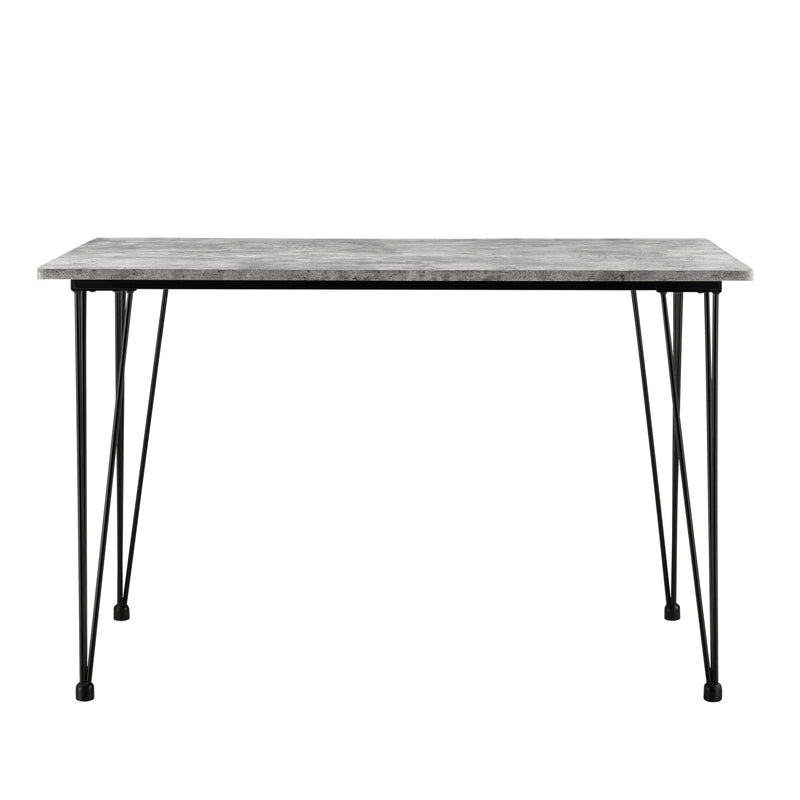 Méretrajz [en.casa]® Étkezőasztal MDF hajtű lábakkal 120cm x 70cm x 75cm különböző kivitelben
