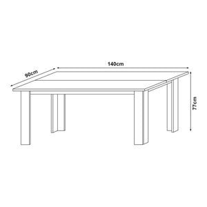 Étkezőasztal Nora 6 személyes 140x90x77 cm [en.casa]