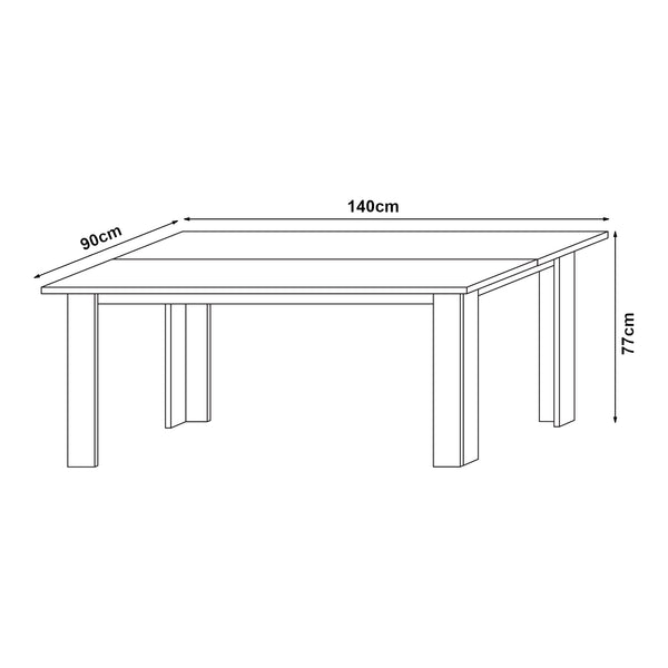 Étkezőasztal Nora 6 személyes 140x90x77 cm [en.casa]