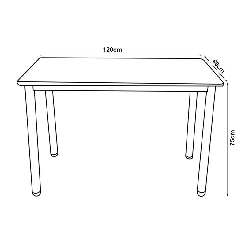 Méretrajz Étkezőasztal Tammela 4 személyes 120x60 cm több színben [en.casa]