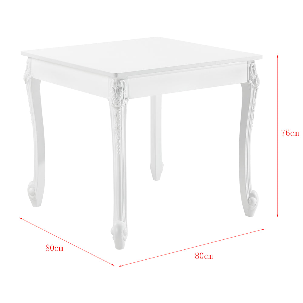 Étkezőasztal  Lüneburg 2 vagy 4 személyes konyhaasztal asztallap MDF asztalláb műanyag fehér több méretben [en.casa]® 