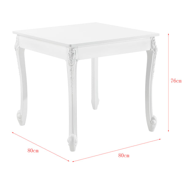 Étkezőasztal  Lüneburg 2 vagy 4 személyes konyhaasztal asztallap MDF asztalláb műanyag fehér több méretben [en.casa]® 