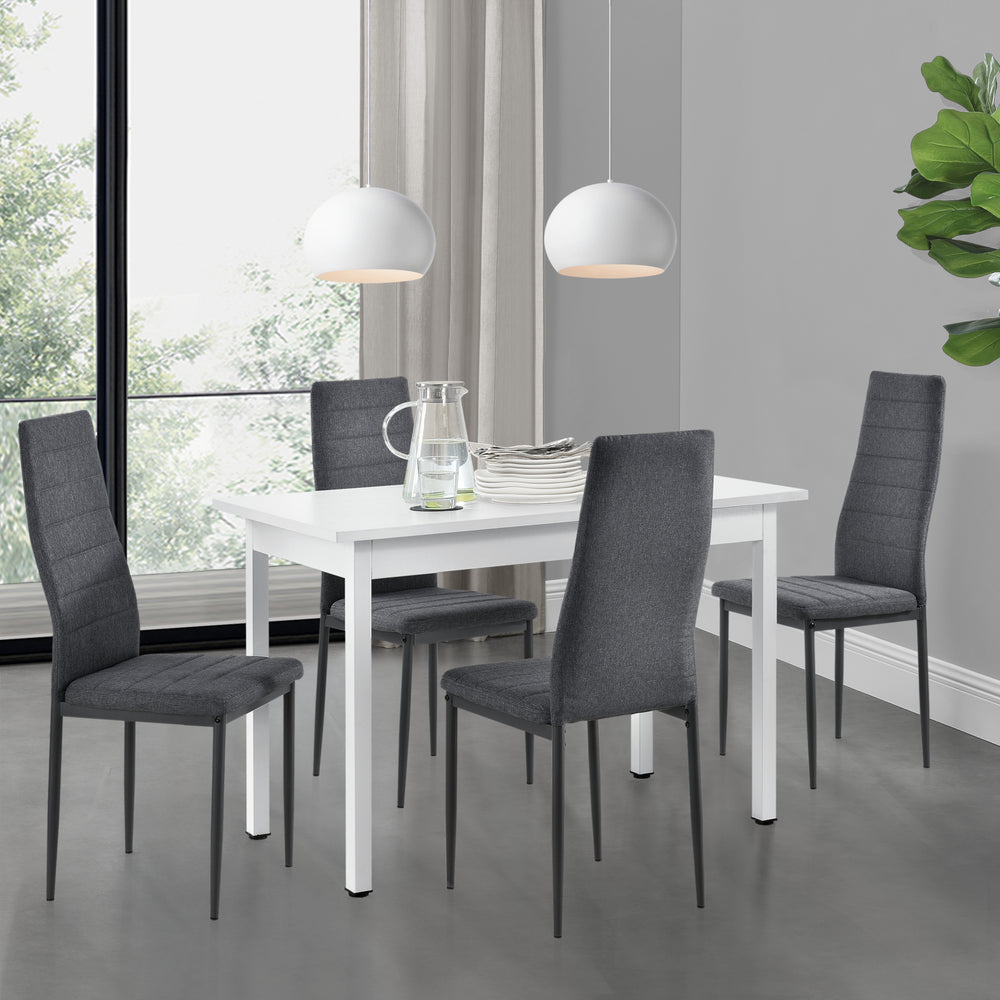 Essgruppe Honningsvåg 5 részes, 120x60 cm-es asztallal és 4 párnázott székkel en.casa - premiumXL