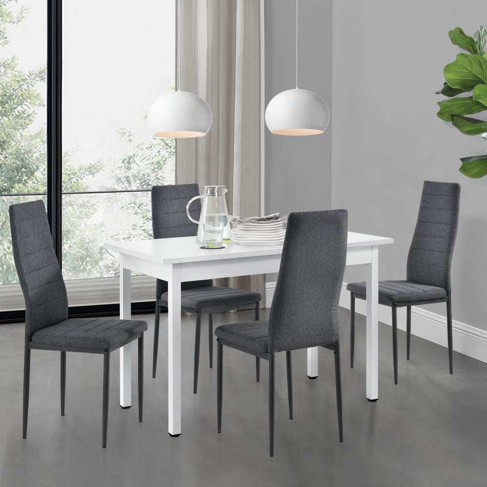 Essgruppe Honningsvåg 5 részes, 120x60 cm-es asztallal és 4 párnázott székkel en.casa - premiumXL