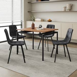 Étkezőgarnitúra Hemnes 4 személyes tölgyfa hatású/sötétszürke [en.casa]