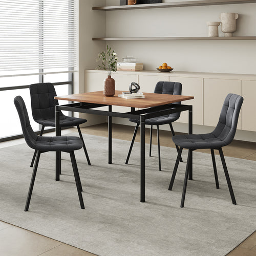Étkezőgarnitúra Hemnes 4 személyes tölgyfa hatású/sötétszürke [en.casa]