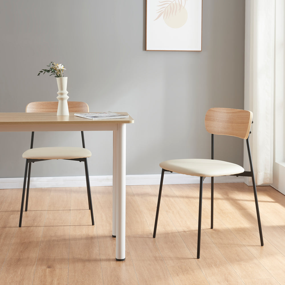 Étkezőszék Jyväskylä 2 db-os szett 78x45x48 cm Bézs [en.casa] - premiumXL