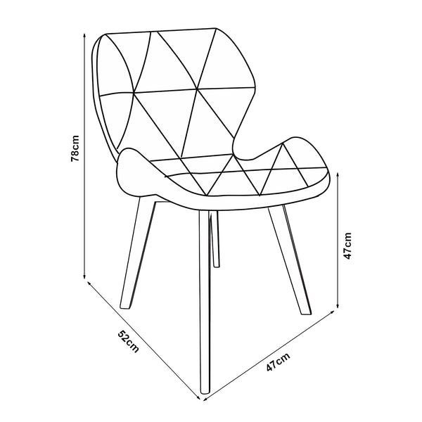 Étkezőszék Älmhult 6 db-os szett 78x47x52 cm több színben [en.casa]
