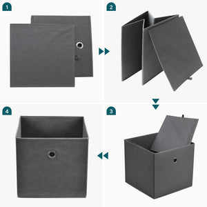 Hajtogatós doboz 10 darabos készlet 30x30x28 cm nemszőtt anyag különböző színek en.casa