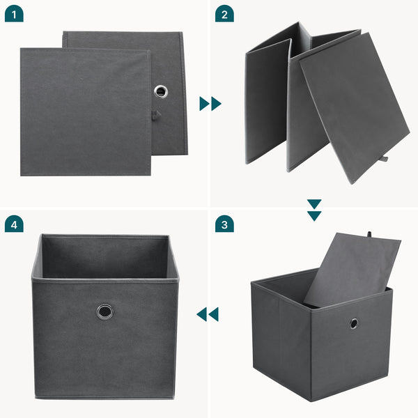 Hajtogatós doboz 10 darabos készlet 30x30x28 cm nemszőtt anyag különböző színek en.casa