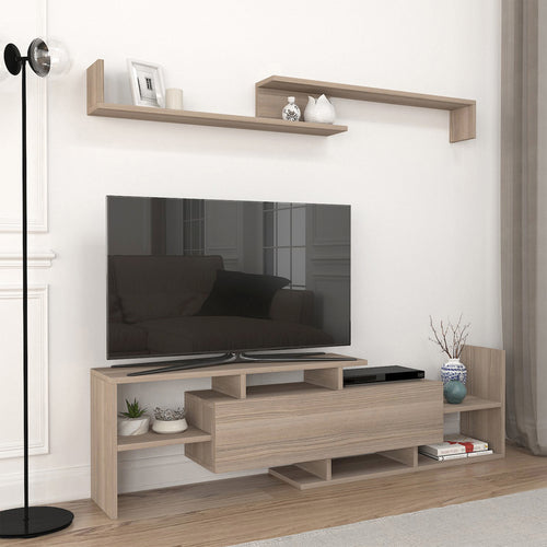 TV-szekrény falipolccal Liksefte 154x28x42 cm [en.casa]