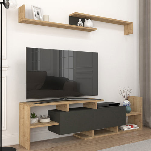 TV-szekrény falipolccal Liksefte 154x28x42 cm [en.casa]