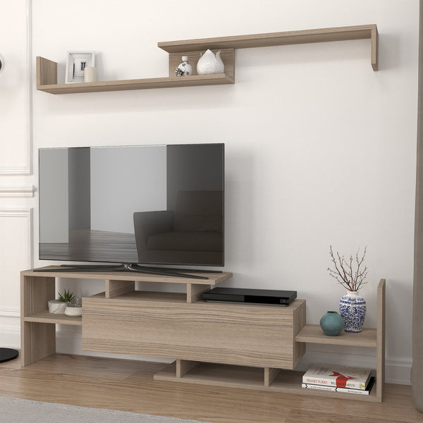 TV-szekrény falipolccal Liksefte 154x28x42 cm [en.casa]