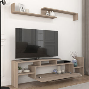 TV-szekrény falipolccal Liksefte 154x28x42 cm [en.casa]