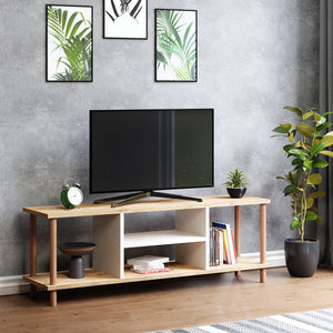 TV-asztal Ærøskøbing 2 tárolórekesszel 43x120x29 cm különböző színekben [en.casa] - premiumXL