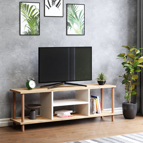 TV-asztal Ærøskøbing 2 tárolórekesszel 43x120x29 cm különböző színekben [en.casa] - premiumXL