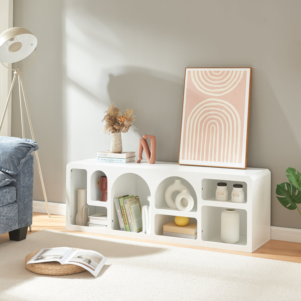 TV-asztal Vågå 140x40x48 cm fehér [en.casa] - premiumXL