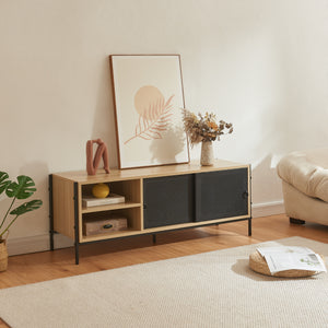 TV szekrény Tysnes 120x40x45 cm tölgyfa hatás/fekete [en.casa] - premiumXL