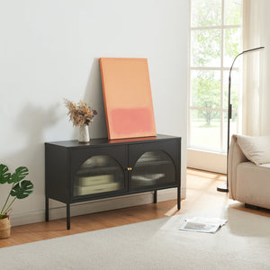 TV-szekrény Karlskrona 115x35x64 cm fekete, matt [en.casa] - premiumXL