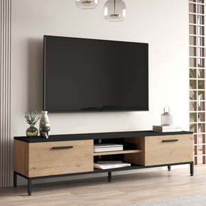 Lempäälä TV-asztal 2 tárolórekesszel 160 x 35 x 39 cm különböző színekben [en.casa] - premiumXL