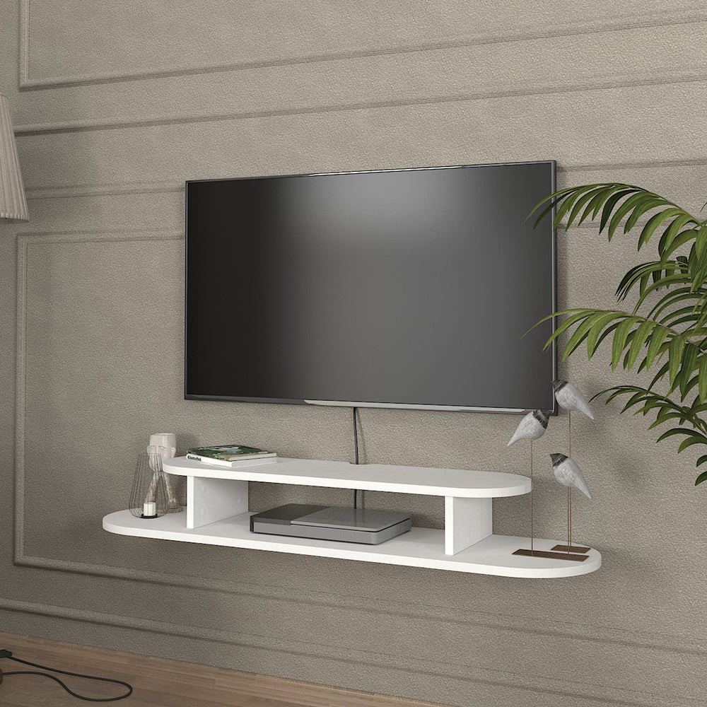 TV - fali alacsony szekrény Targema 120x30x16 cm fehér [en.casa] - premiumXL