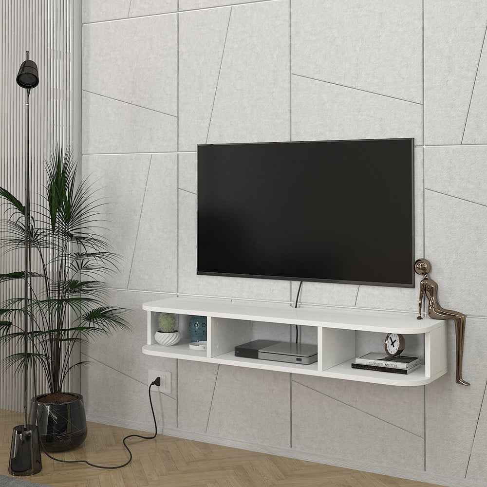TV - fali alacsony szekrény Oundsvas 120x30x19 cm fehér [en.casa] - premiumXL