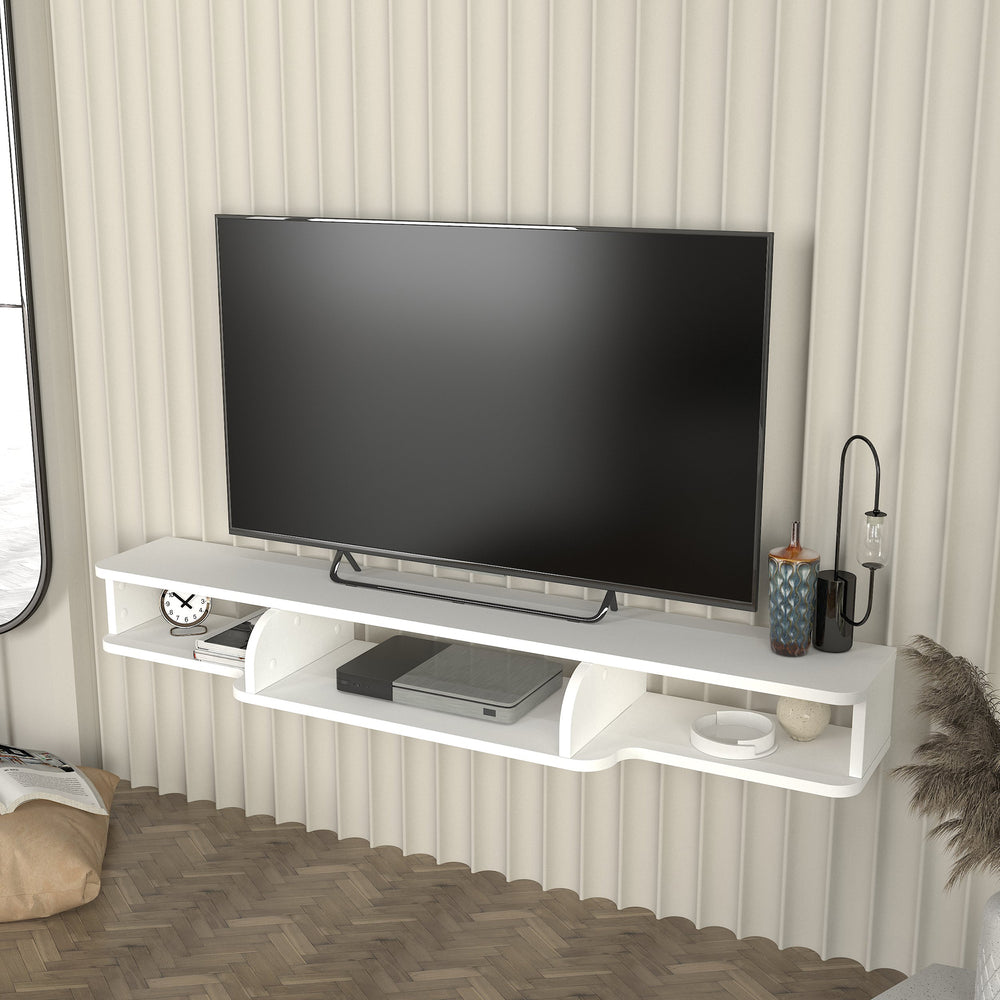TV - fali alacsony szekrény Aar 135x30x16 cm fehér [en.casa] - premiumXL