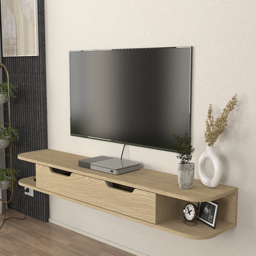 TV - fali alacsony szekrény Karjali 150x30x19 cm tölgyhatás [en.casa] - premiumXL
