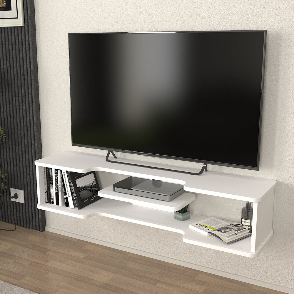 TV - fali alacsony szekrény Yrela 120x30x26 cm fehér [en.casa] - premiumXL