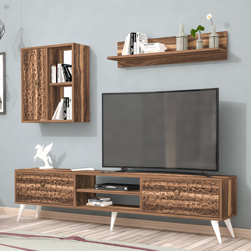 3-részes TV szekrény szett Leka több színben [en.casa]