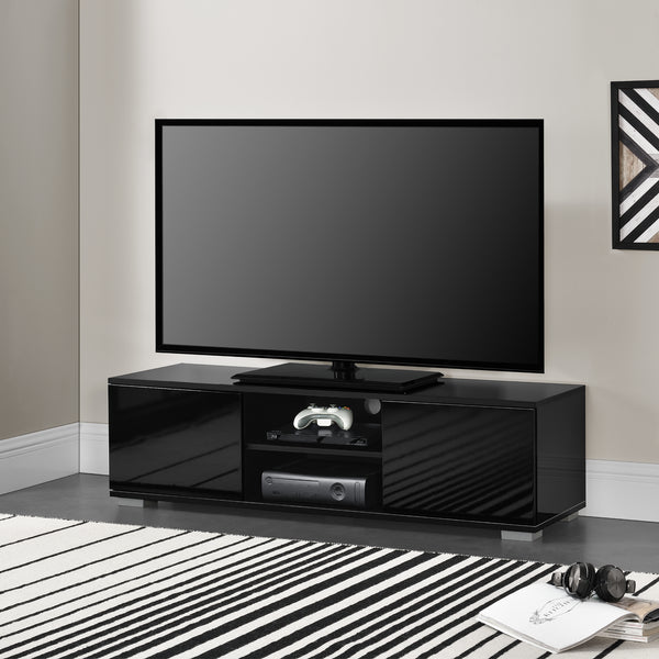 TV-szekrény 34,5x120x40 cm fehér vagy fekete fényes [en.casa]
