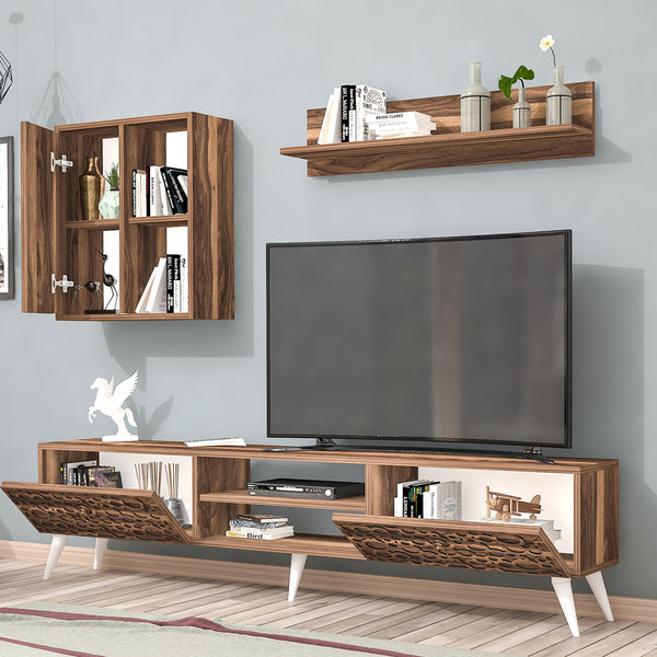 3-részes TV szekrény szett Leka több színben [en.casa]