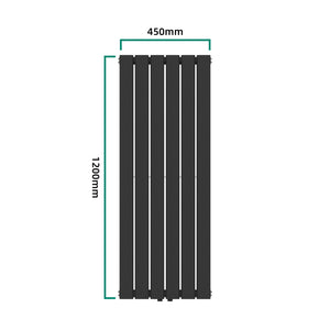 Kétrétegű design radiátor Nore fekete 120x45cm, 1140W [neu.haus]