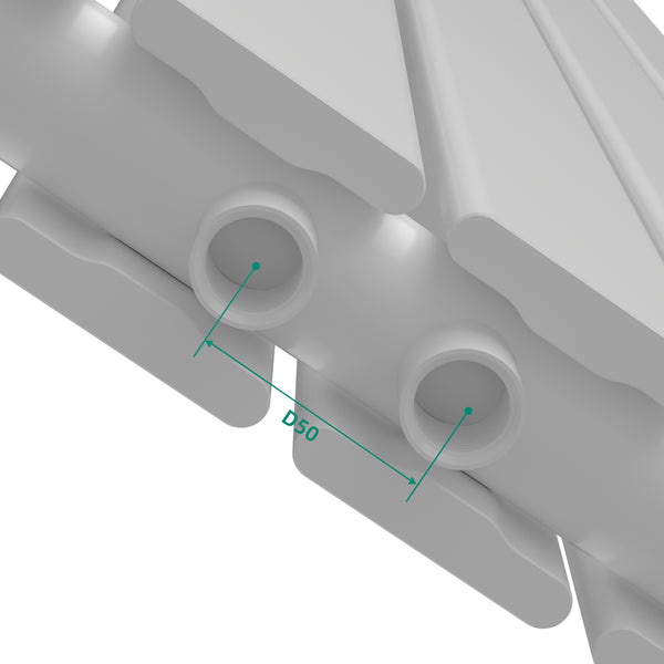 Kétrétegű design radiátor Nore fehér 120x45cm, 1140W [neu.haus]