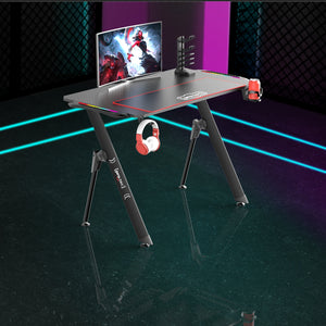 Gamer asztal Stockton fekete RGB LED-világítással több méretben [pro.tec] 