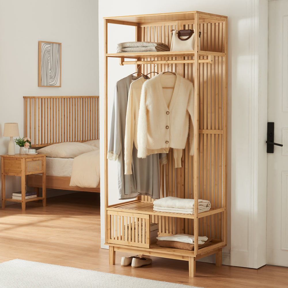 Ruhafogas Ypäjä 187x80x47 cm bambusz [en.casa] - premiumXL