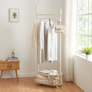 Gördíthető ruhaállvány Risør acél fehér [en.casa]